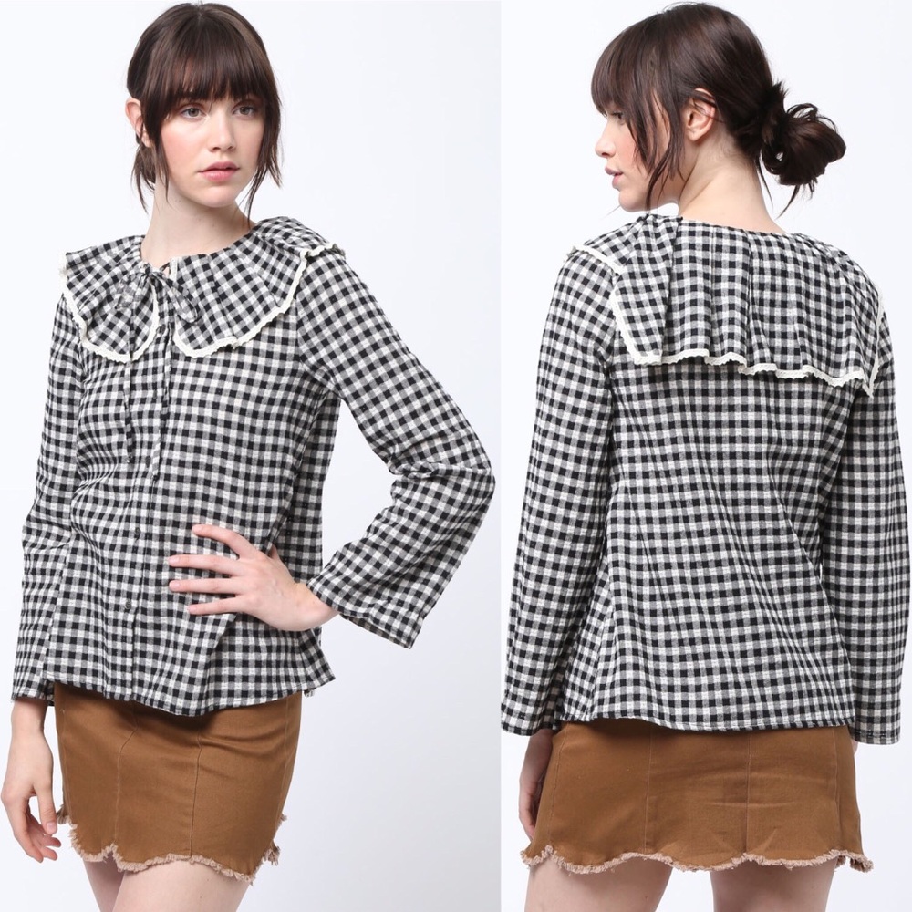 Gingham Ruffle Top - Picture 2 of 4